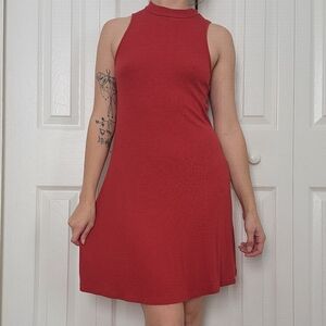 Mossimo Supply Co. Sleeveless Red Mock-Neck Mini Dress